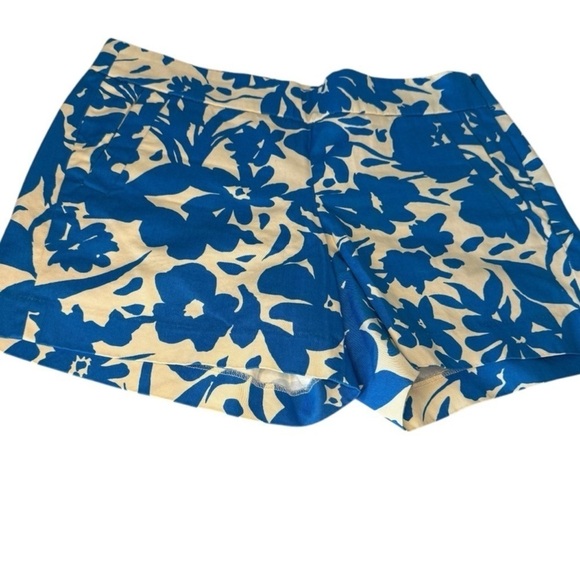 J. Crew Pants - J. Crew Blue and Cream trouser  Shorts with Floral Design